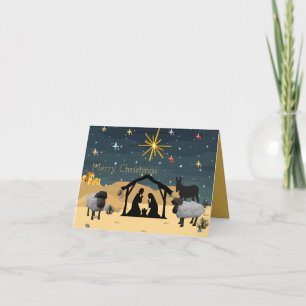 Tarjeta Festiva Historia de la Natividad 3D El Pesebre