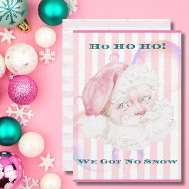 Tarjeta Festiva Ho Cómo No Tenemos Nieve Rosa Santa Tropical