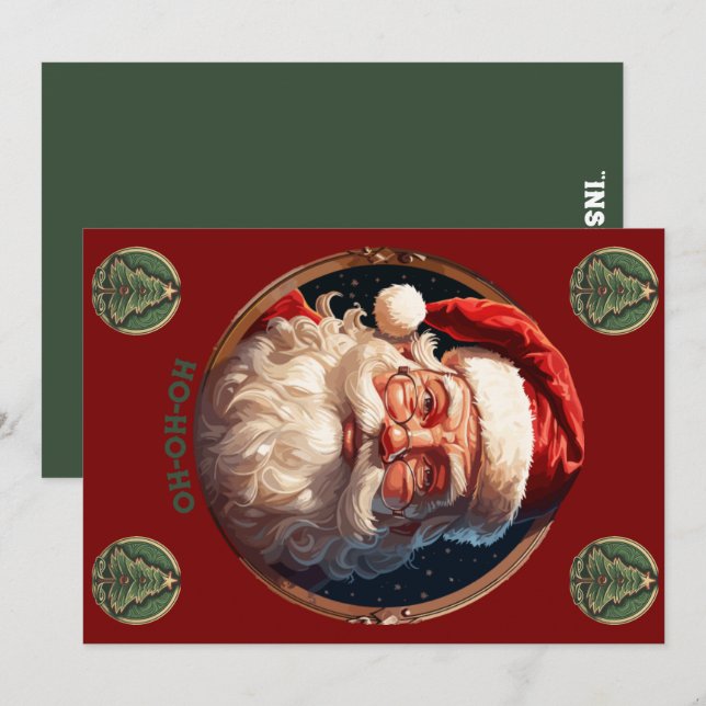 Tarjeta Festiva Ho Ho Felicidad (Anverso / Reverso)