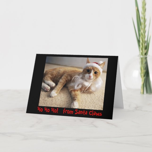 Tarjeta Festiva ¡Ho Ho Ho!   de las garras de Santa (Anverso)
