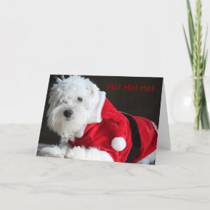 Tarjeta Festiva ¡Ho! ¡Ho! ¡Ho! del perro de Santa