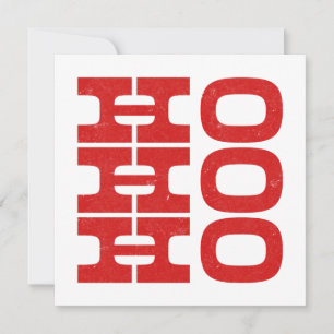 Tarjeta Festiva Ho Ho Ho (estilo letterpress)