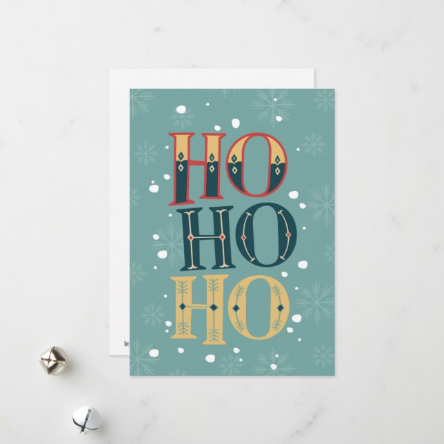 Tarjeta Festiva Ho Ho Ho Ho (Anverso/Reverso In Situ)