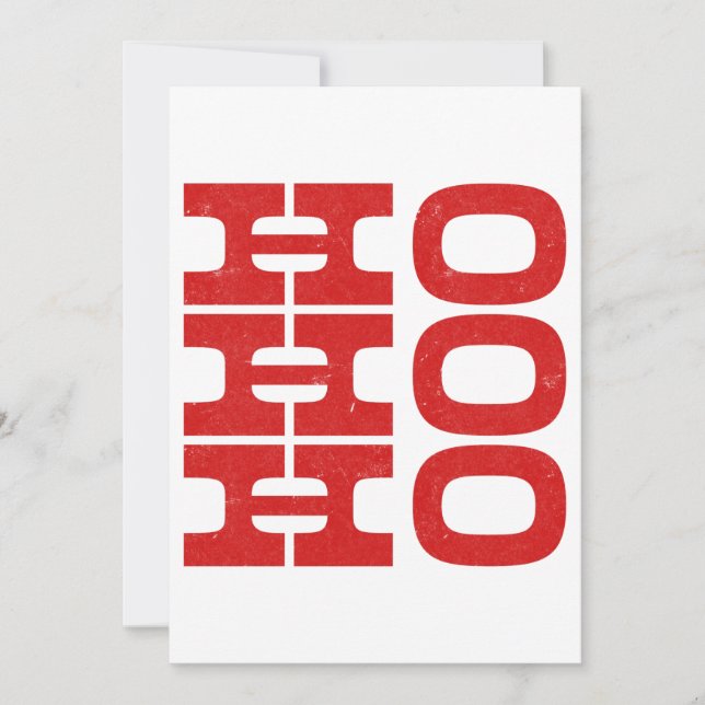 Tarjeta Festiva Ho Ho Ho Ho (estilo letterpress) Groupon (Anverso)