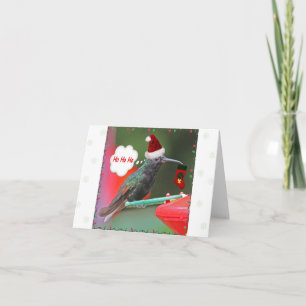 Tarjeta Festiva Ho Ho Ho Ho Hummingbird