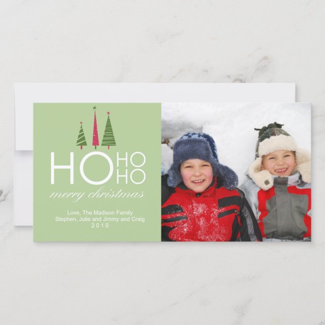 Tarjeta Festiva Ho Ho Ho Ho Merry Christmas Photo Card (Anverso)
