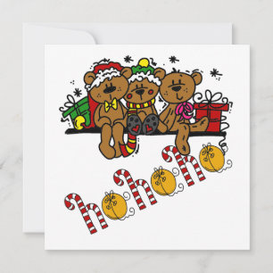 Tarjeta Festiva Ho Ho Ho Ho Teddy Bears