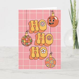 Tarjeta Festiva Ho Ho Ho - Navidades de Groovy Cheer