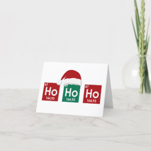 Tarjeta Festiva Ho Ho Ho   Navidades graciosos Química Nerd Humor