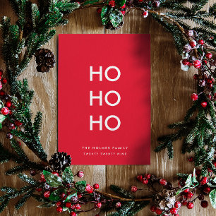 Tarjeta Festiva Ho Ho Ho Navidades rojos Minimalistas modernos s