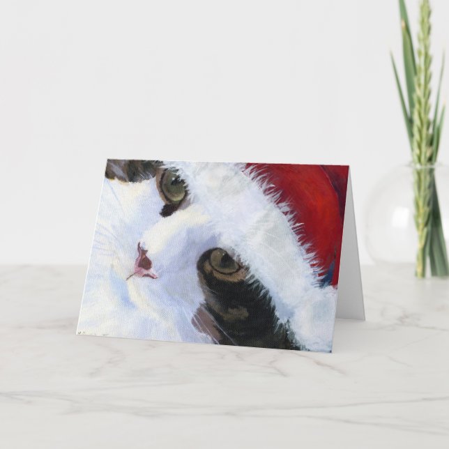Tarjeta Festiva HO HO Kitty Cat (Anverso)