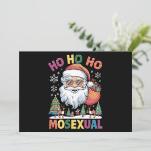 Tarjeta Festiva Ho Ho Navidades homosexuales de Santa Holiday Orgu