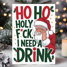 Tarjeta Festiva Ho Ho Navidades Profanas Divertidas