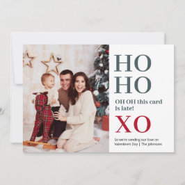 Tarjeta Festiva Ho Ho XO Valentine's Day