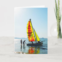 Hobie cat en el sol de la mañana
