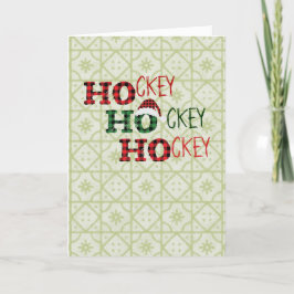 Tarjeta Festiva Hockey Hockey Hockey Santa Claus