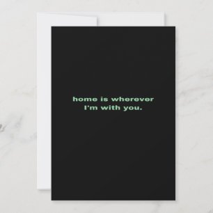 Tarjeta Festiva Hogar Es Donde Estoy Contigo Verde Minimal Estétic
