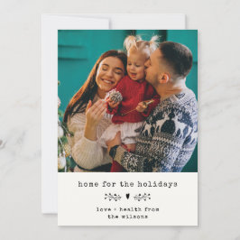 Tarjeta Festiva Hogar para las fiestas Modernas Simple Mínima Foto