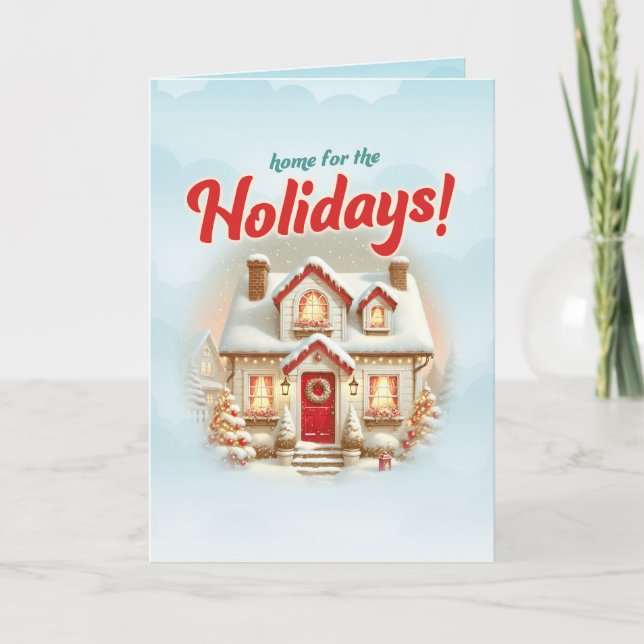 Tarjeta Festiva Hogar para los Navidades de vacaciones (Anverso)