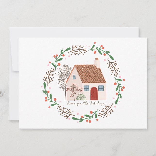 Tarjeta Festiva Hogar para los Navidades de vacaciones (Anverso)