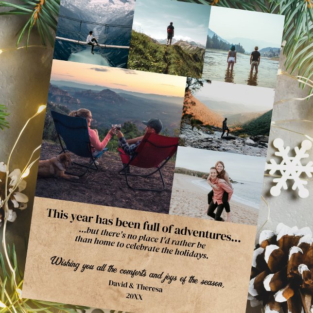Tarjeta Festiva Hogar para Navidades de Collage de fotos de vacaci (Subido por el creador)