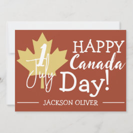 Tarjeta Festiva Hoja de arce de Canadá, feliz día de la canadá, 1 