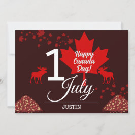 Tarjeta Festiva Hoja de arce de Canadá, feliz día de la canadá, 1 