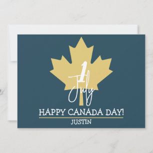 Tarjeta Festiva Hoja de arce de Canadá, feliz día de la canadá, 1 