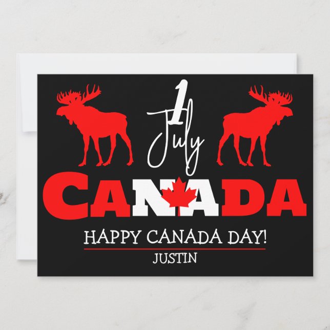 Tarjeta Festiva Hoja de arce de Canadá, feliz día de la canadá, 1  (Anverso)