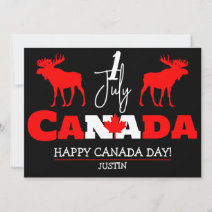 Tarjeta Festiva Hoja de arce de Canadá, feliz día de la canadá, 1