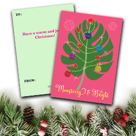Tarjeta Festiva Hoja de Monstera Monsterry y amante de las plantas