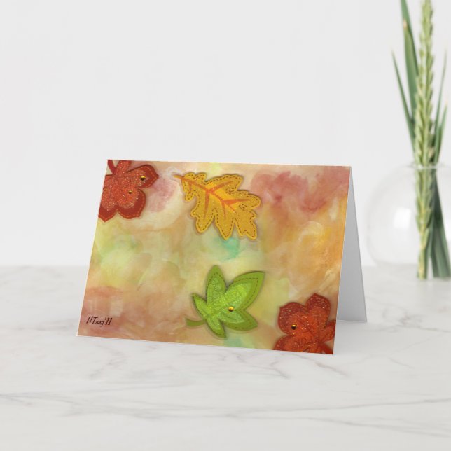 Tarjeta Festiva hojas (Anverso)