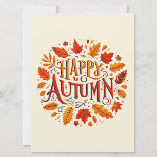 Tarjeta Festiva hojas clásicas & Feliz Otoño