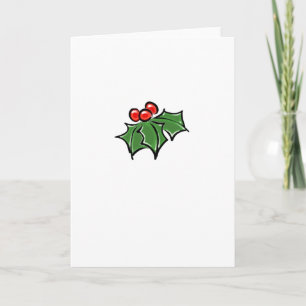 Tarjeta Festiva Hojas de acebo, bayas de acebo, botánica festiva d