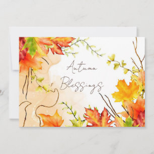 Tarjeta Festiva Hojas de arce de otoño con texto personalizado   