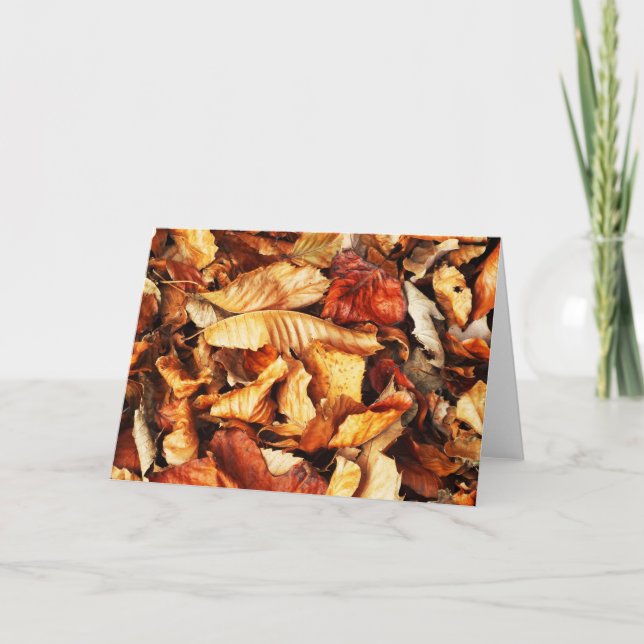 Tarjeta Festiva Hojas de otoño (Anverso)