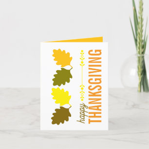 Tarjeta Festiva Hojas de otoño del día de Acción de Gracias