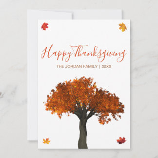 Tarjeta Festiva Hojas de otoño felices de acción de gracias person