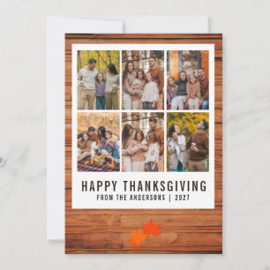 Tarjeta Festiva Hojas de otoño Feliz Día de Acción de Gracias Mult