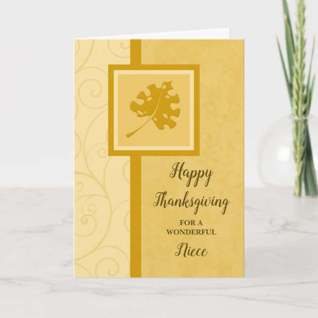Tarjeta Festiva Hojas de Otoño Feliz Día de Acción de Gracias Sobr (Anverso)