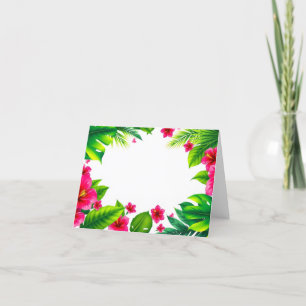 Tarjeta Festiva hojas tropicales y flores