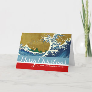 Tarjeta Festiva Hokusai Gran Ola Arte Japonés