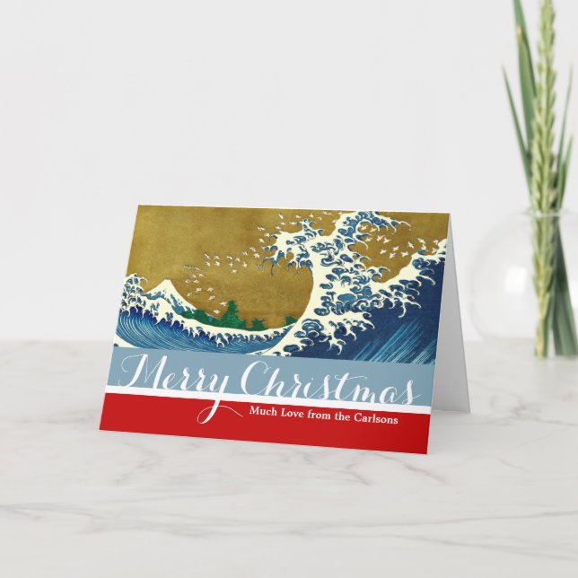 Tarjeta Festiva Hokusai Gran Ola Arte Japonés (Anverso)