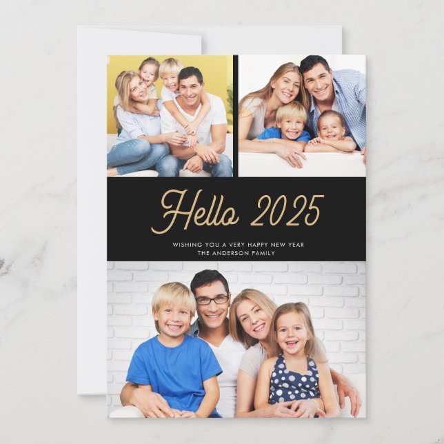 Tarjeta Festiva Hola 2023 Feliz Año Nuevo 3 Foto (Anverso)