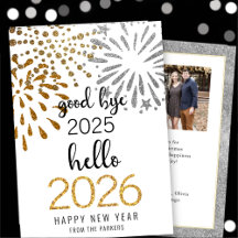 Hola 2025 Oro Purpurina Fuegos artificiales Año Nu