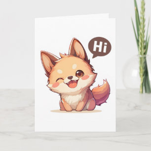 Tarjeta Festiva Hola Anime de Perro Lindo