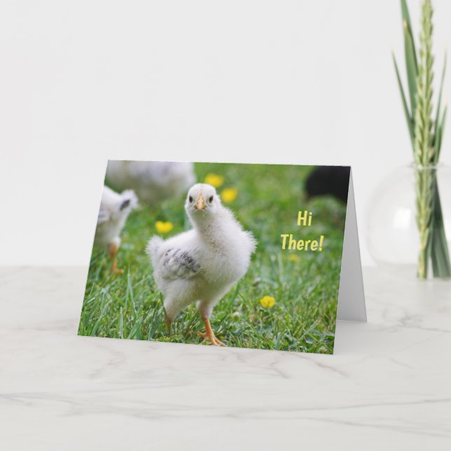 Tarjeta Festiva Hola, bebé Chick Happy Easter (Anverso)