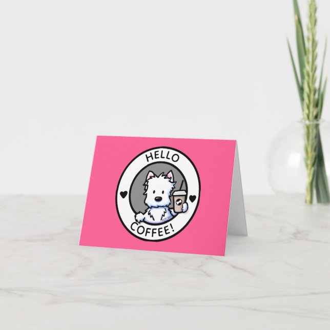 Tarjeta Festiva Hola Coffee Westie Note Card (Anverso)