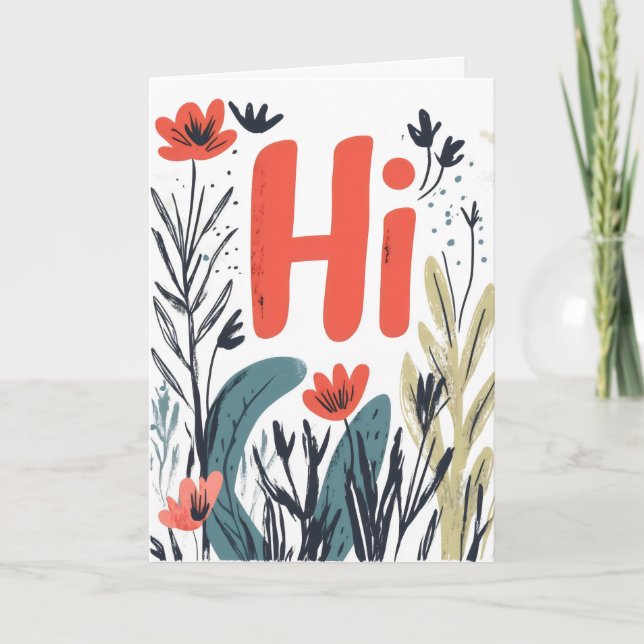 Tarjeta Festiva Hola Colores Flores Silvestres (Anverso)