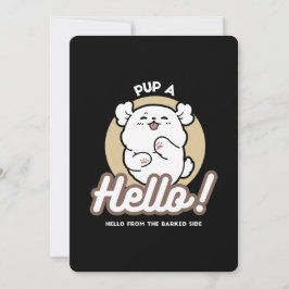 Tarjeta Festiva Hola desde el lado de la correa - Diseño de perro